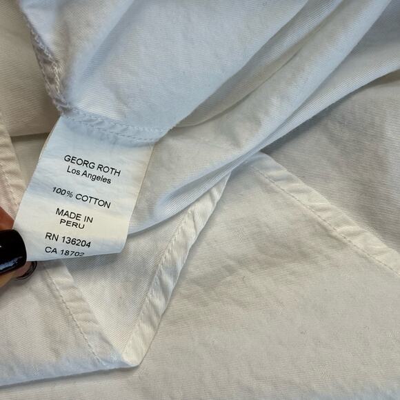 GR GEORG ROTH White Long Sleeve Collared Button Front Dress Shirt Men’s - Picture 5 of 8